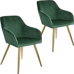 TecTake 404002 Ensemble de meubles de salle à manger Vert, Or