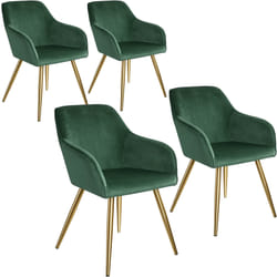 TecTake 404003 Ensemble de meubles de salle à manger Vert, Or