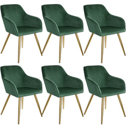 TecTake 404004 Ensemble de meubles de salle à manger Vert, Or