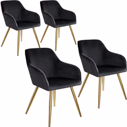 TecTake 404015, Noir, Or, 4 siège(s)