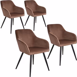 TecTake 404043, Noir, Marron, 4 siège(s)