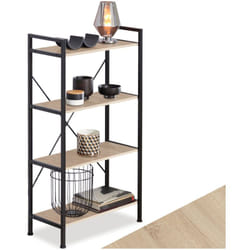Tectake - Etagère bibliothèque leeds style industriel 67,5 x 31,5 121,5 cm -