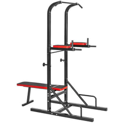 Station de musculation avec banc de musculation pliable  noir