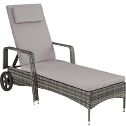 TecTake 404239 chaise de plage Gris Polyester, Aluminium