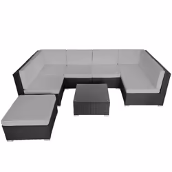 TecTake 404297 canapé 7 siège(s) Noir, Gris
