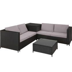 TecTake 404298 canapé 4 siège(s) Noir, Gris
