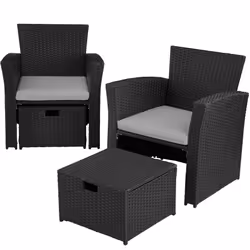 TecTake 404299, Noir, Gris, 4 siège(s), Adultes et enfants, Garçon/Fille