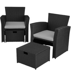 TecTake 404299 ensemble de meubles de jardin Noir, Gris