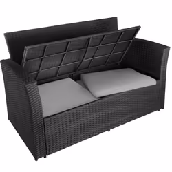 TecTake 404299 ensemble de meubles de jardin Noir, Gris