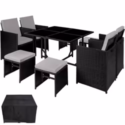 TecTake 404318, Noir, Gris, 8 siège(s), Adultes et enfants, Garçon/Fille