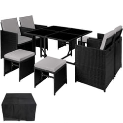 TecTake 404318 ensemble de meubles de jardin Noir, Gris
