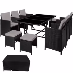 TecTake 404319, Noir, Gris, 10 siège(s), Adultes et enfants, Garçon/Fille