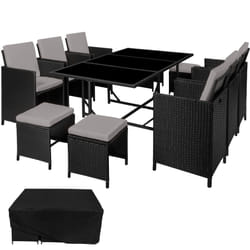 TecTake 404319 ensemble de meubles de jardin Noir, Gris