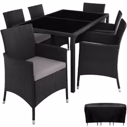 TecTake 404320, Noir, Gris, 6 siège(s), Adultes et enfants, Garçon/Fille
