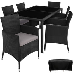 TecTake 404320 ensemble de meubles de jardin Noir, Gris