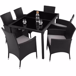 TecTake 404320 ensemble de meubles de jardin Noir, Gris