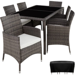 TecTake 404321 ensemble de meubles de jardin Blanc, Gris