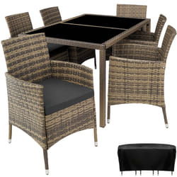 TecTake 404322 ensemble de meubles de jardin Gris, Marron