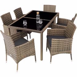 TecTake 404322 ensemble de meubles de jardin Gris, Marron