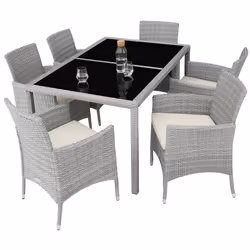 TecTake 404323 ensemble de meubles de jardin Gris