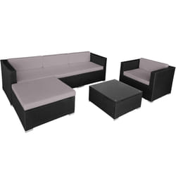 TecTake 404324 canapé 5 siège(s) Noir, Gris