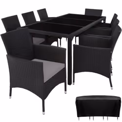 TecTake 404327, Noir, Gris, 8 siège(s), Adultes et enfants, Garçon/Fille