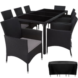 TecTake 404327 ensemble de meubles de jardin Noir, Gris