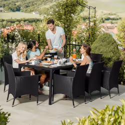 TecTake 404327 ensemble de meubles de jardin Noir, Gris