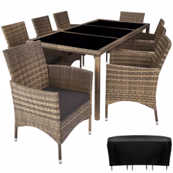 TecTake 404329, Gris, Marron, 8 siège(s), Adultes et enfants, Garçon/Fille