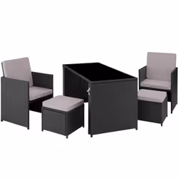 TecTake 404330, Noir, Gris, 2 siège(s), Adultes et enfants, Garçon/Fille
