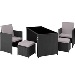 TecTake 404330 ensemble de meubles de jardin Noir, Gris