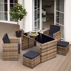 TecTake 404330 ensemble de meubles de jardin Noir, Gris