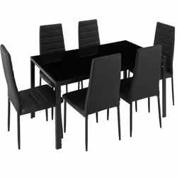 TecTake 404381, Noir, 6 siège(s)