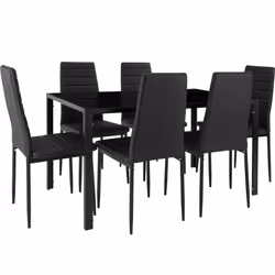 TecTake 404381 Ensemble de meubles de salle à manger Noir