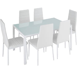TecTake 404382 Ensemble de meubles de salle à manger Blanc
