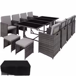 TecTake 404394, Gris, 12 siège(s), Adultes et enfants, Garçon/Fille