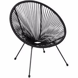 TecTake 404405 chaise d'extérieur Acier, Plastique Noir