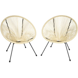 TecTake 404408 chaise d'extérieur Acier, Plastique Beige