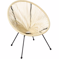 TecTake 404408 chaise d'extérieur Acier, Plastique Beige