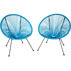 TecTake 404409 chaise d'extérieur Acier, Plastique Bleu