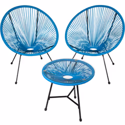 TecTake 404414, Bleu, 2 siège(s), Adultes et enfants, Garçon/Fille