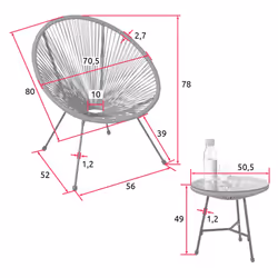 TecTake 404414 ensemble de meubles de jardin Bleu