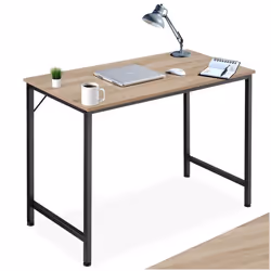 Bureau - TECTAKE - Table de bureau JENKINS en bois et acier 100 x 50 x 755 cm - Bois clair