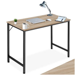 Bureau - TECTAKE - Table de bureau JENKINS en bois et acier 100 x 50 x 755 cm - Bois clair