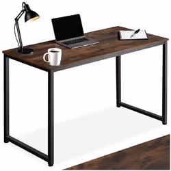 Bureau - TECTAKE - Table de bureau FLINT en bois et acier 59 x 120 x 765 cm - Bois foncé