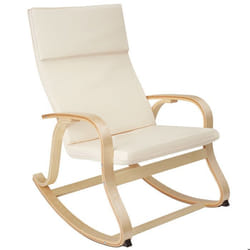 Fauteuil à bascule Avec des accoudoirs, cadre en bois de bouleau  beige