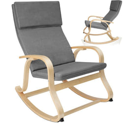 Fauteuil à bascule Avec des accoudoirs, cadre en bois de bouleau  gris clair - TU