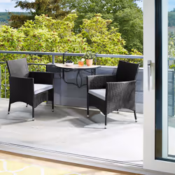 TecTake 404549 ensemble de meubles de jardin Noir, Beige