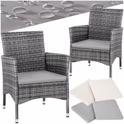 TecTake 404551, Gris, 2 siège(s), Adultes et enfants, Garçon/Fille