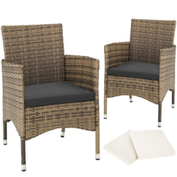 TecTake 404552 ensemble de meubles de jardin Gris, Marron